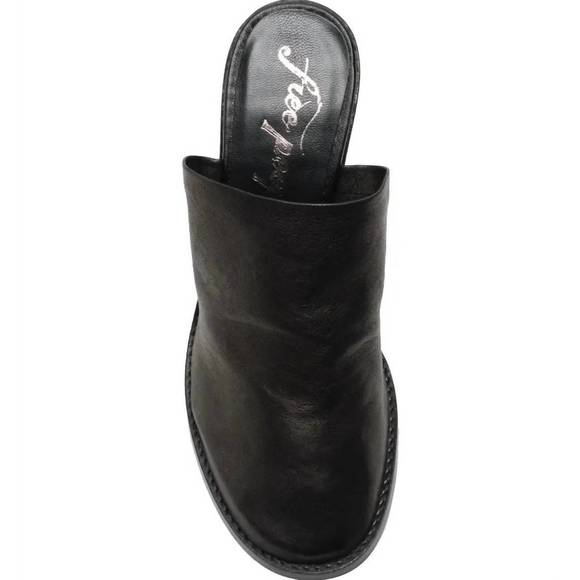 NEW FREE PEOPLE women's leila heeled mule in black - Picture 2 of 4